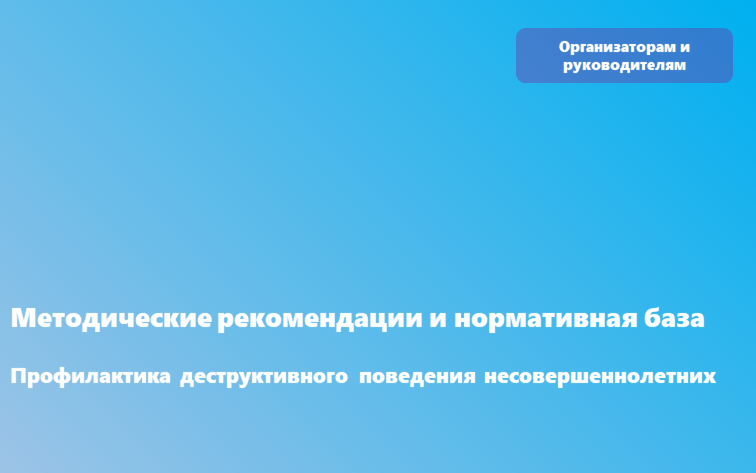 Профилактика деструктивного поведения несовершеннолетних: актуальные методические рекомендации