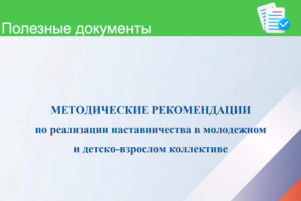 Методические рекомендации по реализации наставничества в молодежном и детско-взрослом коллективе